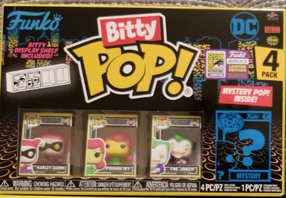 SDCC 2023 FUNKO BITTY POP! DC 4PC BLACK LIGHT LE4000 - HARLEY QUINN POISON JOKER